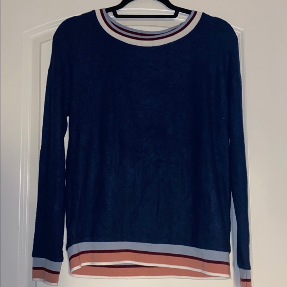 Supper soft blue and striped top!!! Size small